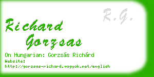 richard gorzsas business card