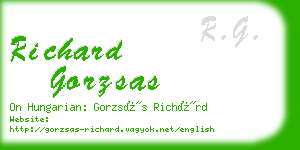 richard gorzsas business card